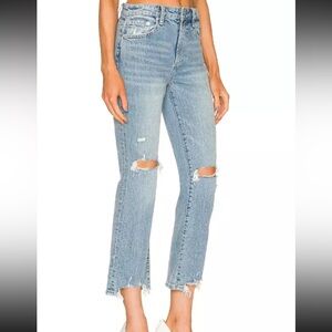 Pistola Lennon High Rise Crop Boot Distressed Jeans Denim Women Size 27 NWT